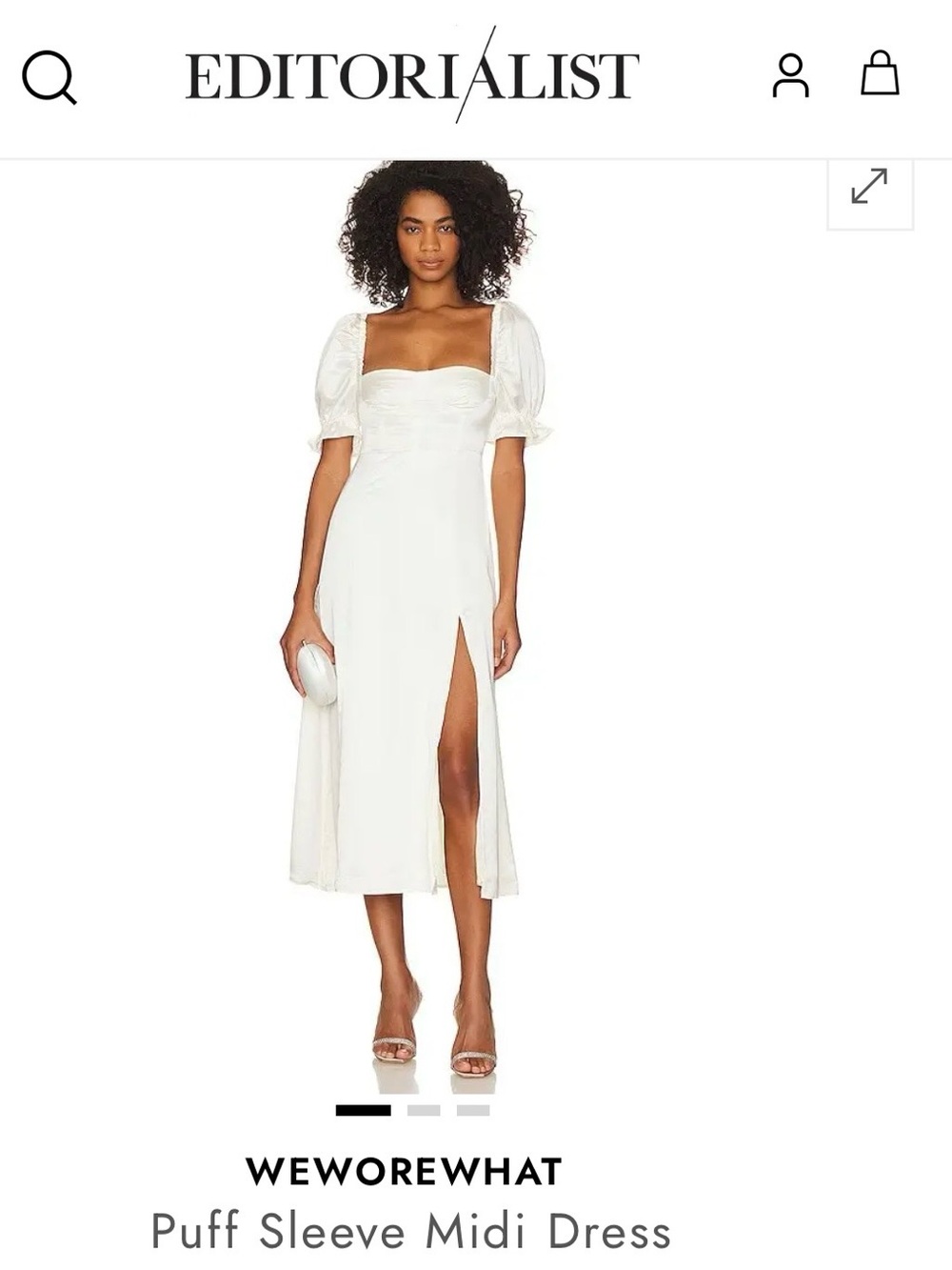 WEWOREWHAT PUFF SLEEVE MIDI DRESS